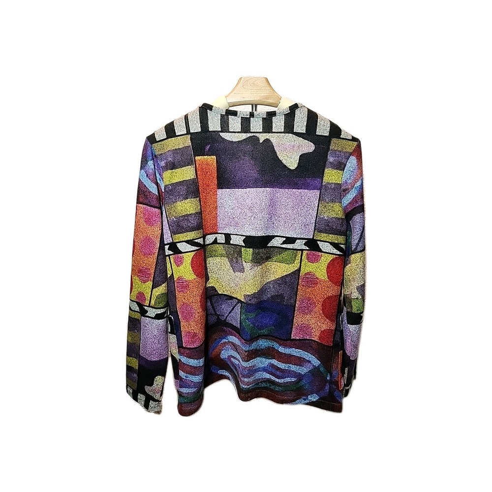 Trisha Tyler Colorful Abstract Button-Down Shirt/ Cardigan Size Large - Picture 3 of 8